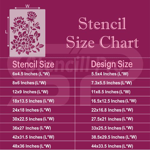 Blossom Elegance Stencil for Wall, Floor, Fabric, and Wood Furniture - Stencil Arts