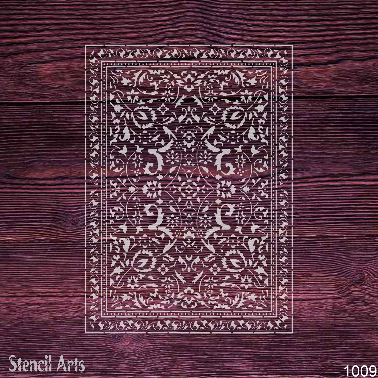 Persian Carpet Stencil Template - Reusable Rug Pattern Wall & Floor Stencil