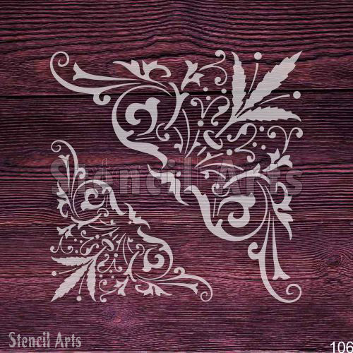 Premium Corner Stencil for Painting on Fabric and Wood