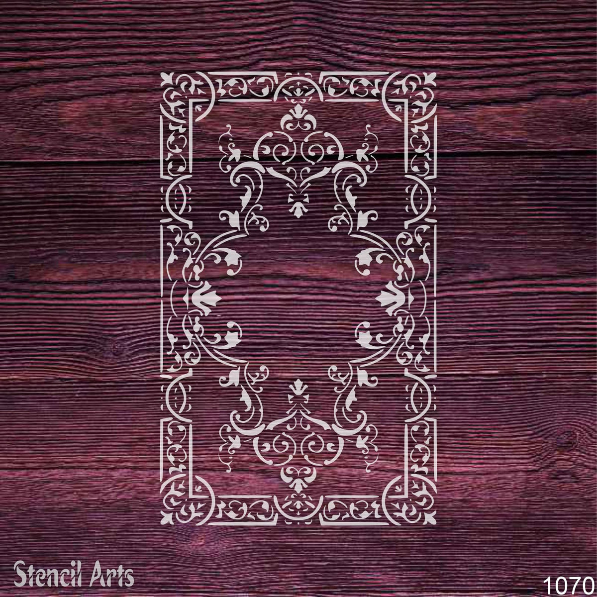 Classic Rococo Frame Stencil – Floral Scrollwork Border Carpet Design