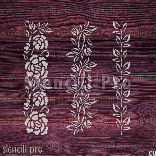 Petal Harmony Border Stencil for Wall, Floor, Fabric - Stencil Arts