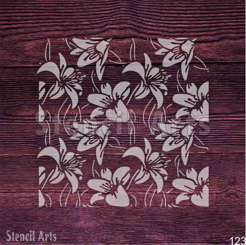 Taze Çiçekler Dekoratif Duvar ve Kumaş Boyama için Çiçek Şablonu