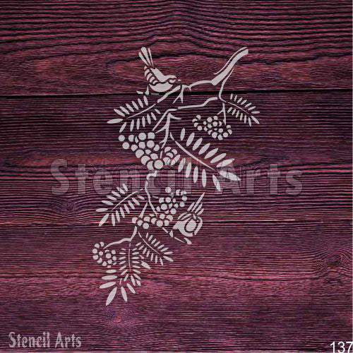 Kuş ve Ağaç Dalları Dayanıklı Tekrar Kullanılabilir Şablon Ev Tasarım Projeleri İçin