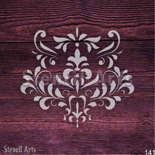 Tüm Sanat Projeleri için Rococo Charm Damask Premium Çok Yüzeyli Şablonlar