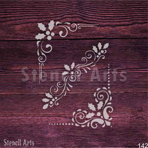 Floral Edge Corner Stencils Decorative Floor Stencils for Professional Results
