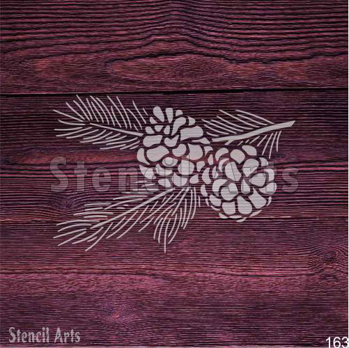 Çam Kozalağı Şablonu - Duvarlar, Ahşap, Kumaş ve Kendin Yap El Sanatları için Doğadan Esinlenen Tasarım