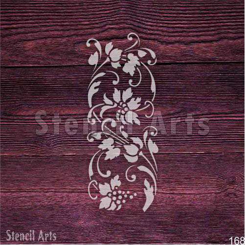 Çiçek Sınır Şablonu - Duvarlar, Mobilyalar ve Kendin Yap El Sanatları için Zarif Çiçek Desenleri