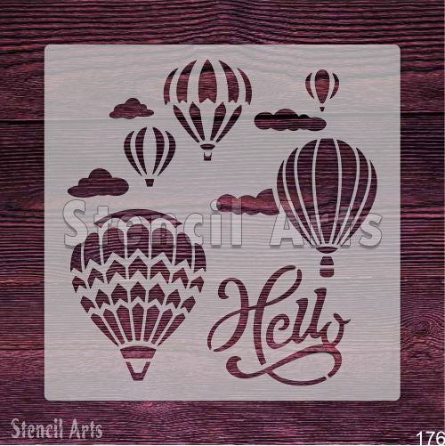 Hello Air Balloons Stencil β Whimsical Design for DIY Crafts & Party Decor