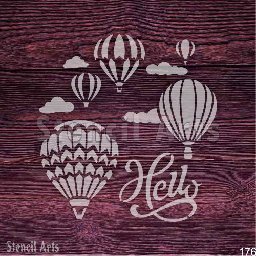 Hello Air Balloons Stencil β Whimsical Design for DIY Crafts & Party Decor