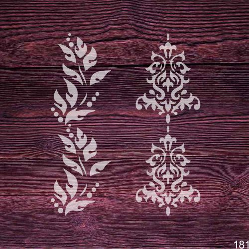 Set of Damask & Leaf Panel Stencils – Reusable Designs for Walls, Furniture & DIY Crafts
