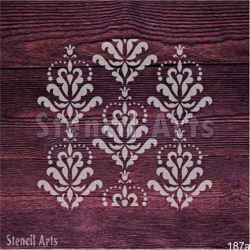Lavish Fleur Damask Pattern Stencil β Reusable Elegant Design for Walls, Furniture & Crafts