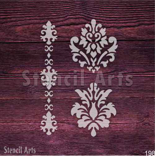 Damask with Panel Stencil β Reusable Elegant Pattern for Walls, Furniture & Crafts