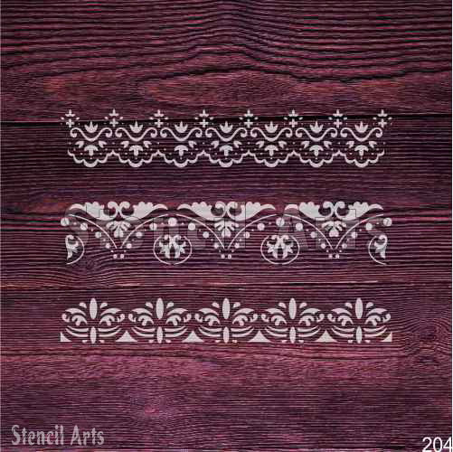 Vintage Lace Border Stencil – Reusable Elegant Pattern for Walls, Furniture & Crafts