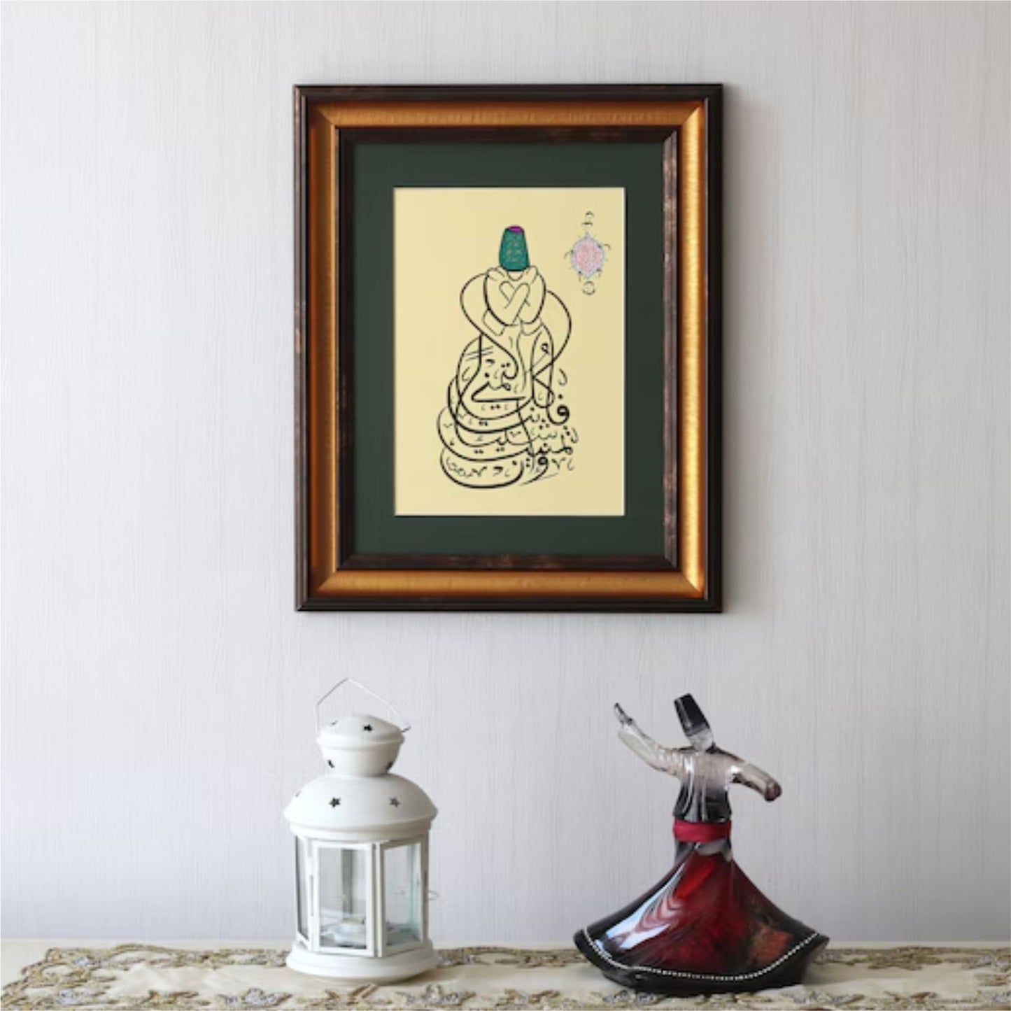 Sufi Derviş Hat Sanatı Şablonu – Duvarlar, Tuval ve Kendin Yap Projeleri için Sufi Semazen Sanatı