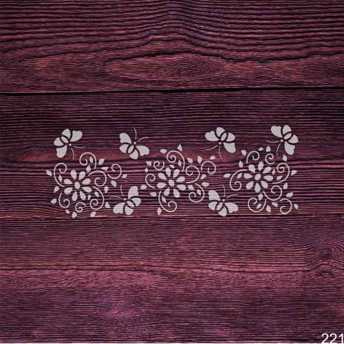 Kelebek Şablonlu Rustik Çiçekler – Duvar Dekoru İçin Yeniden Kullanılabilir Çiçek Tasarımı