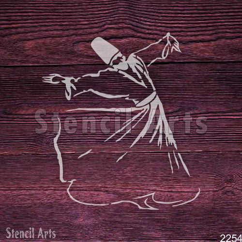 Darwaish Dance Stencil – Whirling Sufi Dervish Islamic Art Template by Stencil Arts