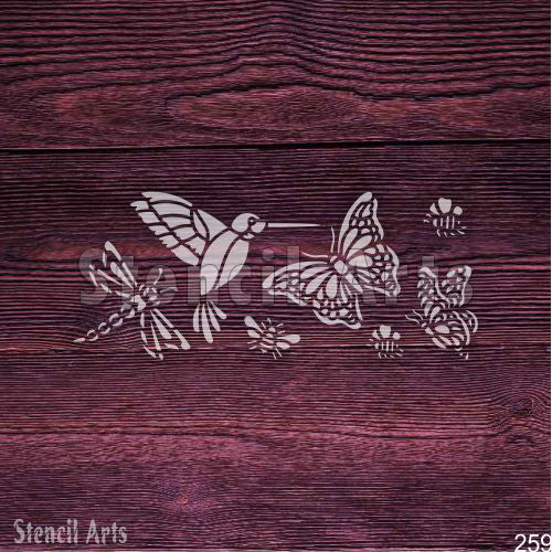 Butterfly with Bird Stencil for Whimsical Designs | StencilArts