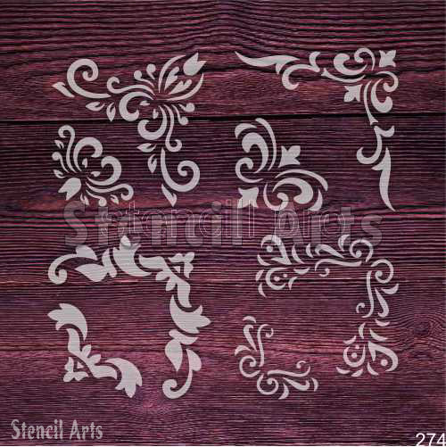 Set of 4 Corner Stencils for Canvas Art & Wall Decor | StencilArts