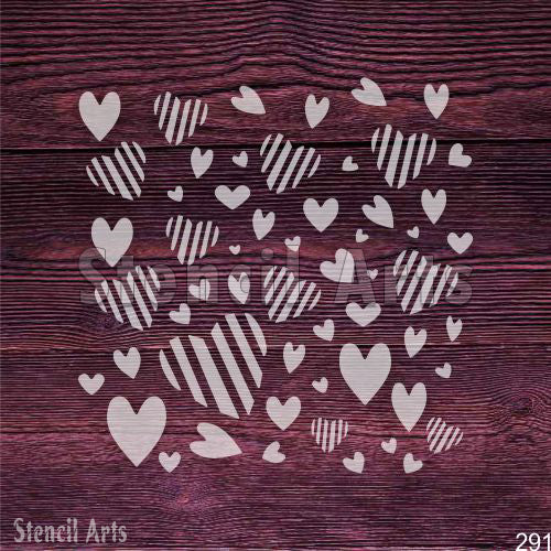 Scattered Heart Stencil - Decorator & Playful Designs for Crafts & Decor