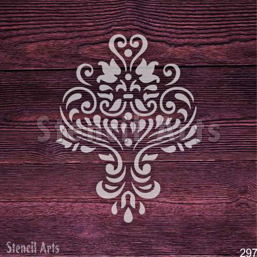 Damask Stencil - Elegant Design for Walls, Furniture & Crafts
