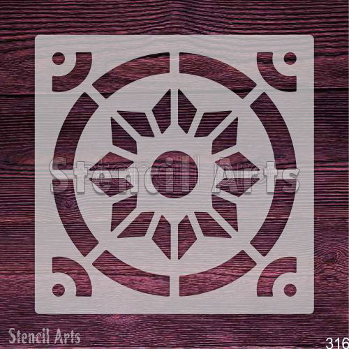 Geometric Tile Stencil - Modern Pattern for Walls & Crafts