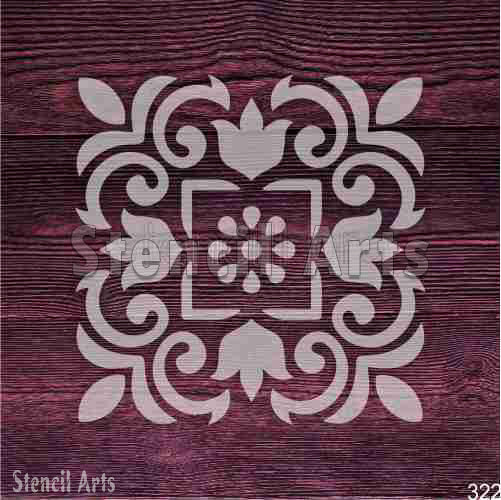 Flourish Tile Stencil - Decorative Pattern for Walls & Crafts