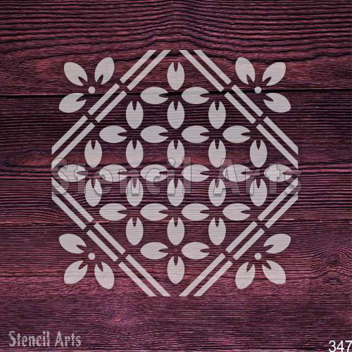 Floral Tile Stencil - Classic Repeating Flower Pattern for Walls & Crafts