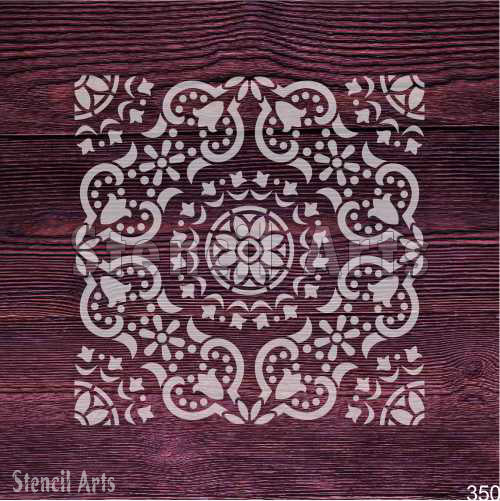 Flower Medallion Tile Stencil - Add a Touch of Floral Elegance