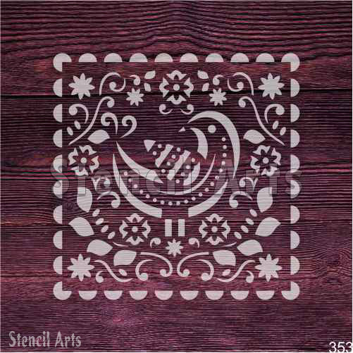 Elegant Avian Stencil - Reusable Bird Pattern for Crafts, Furniture & Fabric
