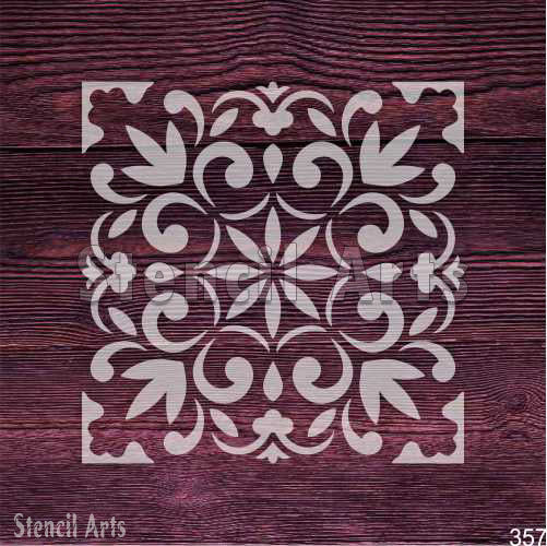 Central Star Bloom Stencil - Elegant Floral Medallion for Walls & Crafts