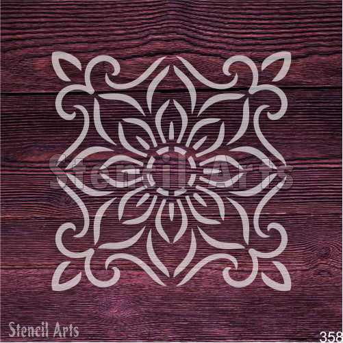 Lotus Bloom Stencil for Decorative Wall & Fabric Painting