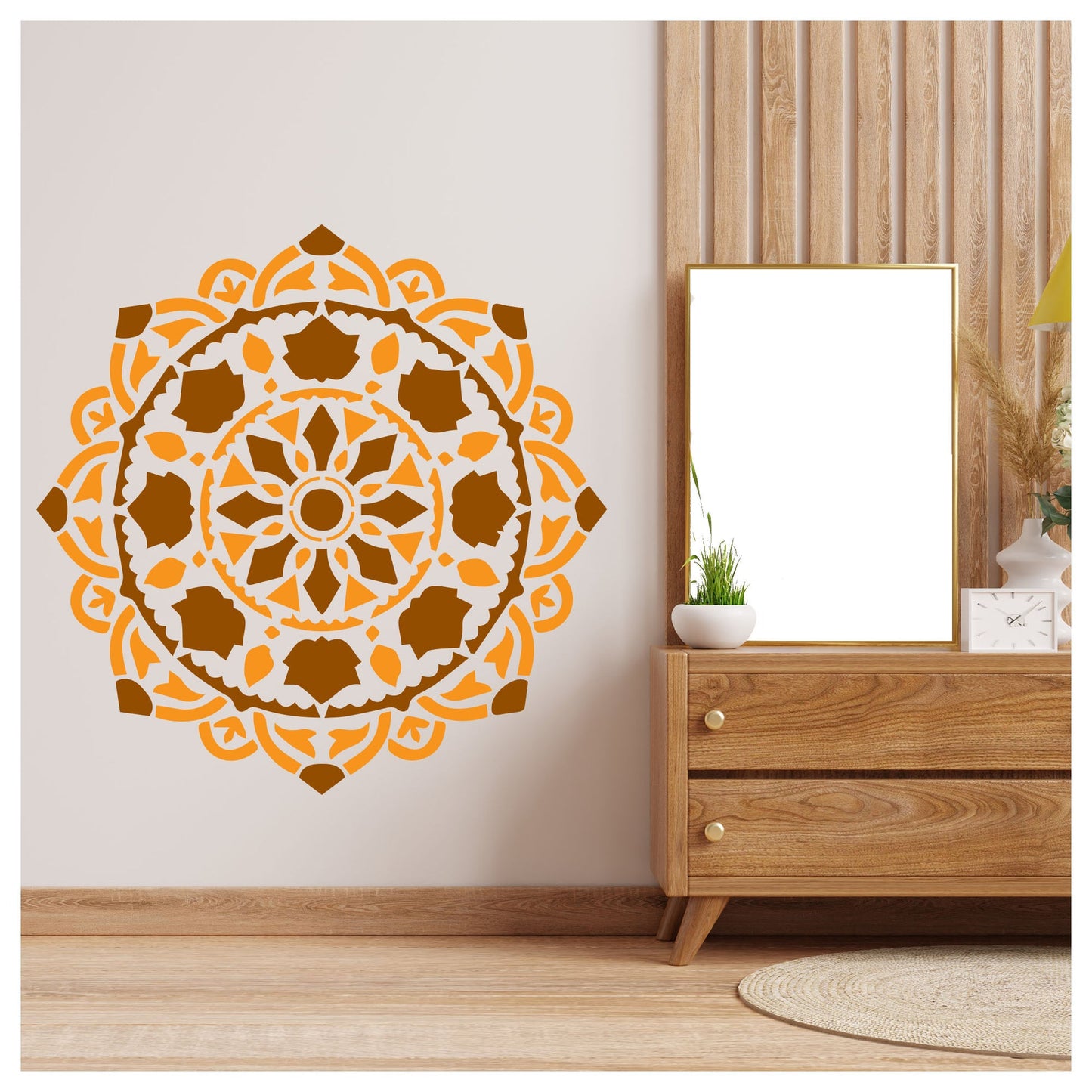 Blooming Deco Mandala Stencil – Floral Geometric Design for Home Decor & DIY Crafts