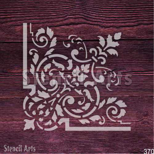 Damask Corner Stencil - Elegant Ornamental Pattern for Walls & Furniture