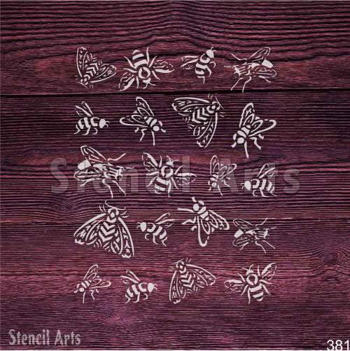 Bee Stencil – Reusable Mylar Stencil for Wall, Fabric & Craft Decor