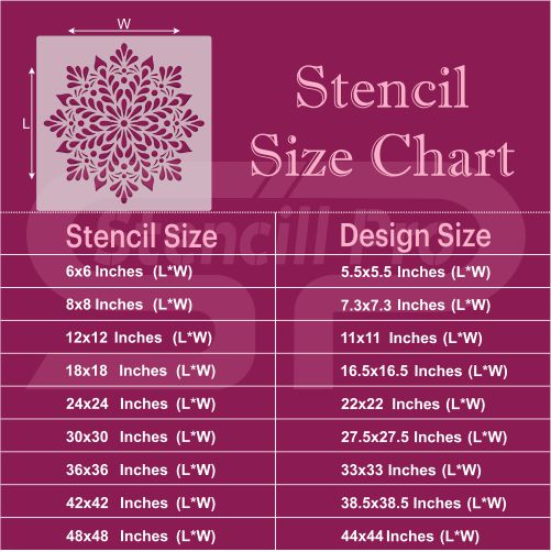 Kumaş ve Ev Dekorasyonu için Sakin Mandala Kendin Yap Katman Şablonu