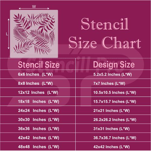 Duvar ve Mobilya Sanatı için Tropikal Yaprak Şablonu