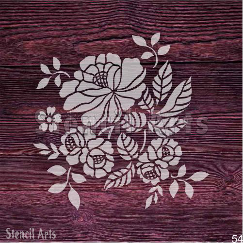 Duvar Sanatı, Ev Dekorasyonu ve Kumaş Boyama için Lavanta Tarlaları Çiçek Şablonu