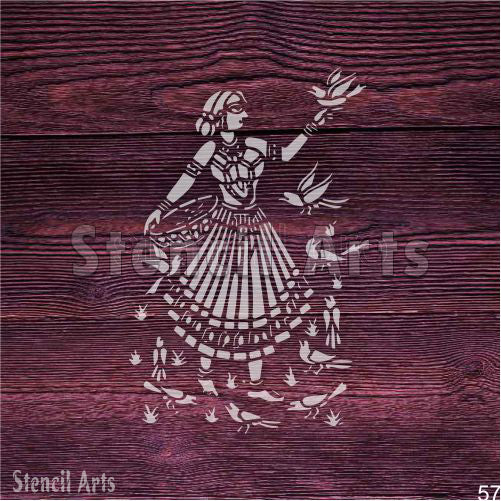 Indian Folk Art Stencil for Scrapbooking, Album Crafts, and Decoration