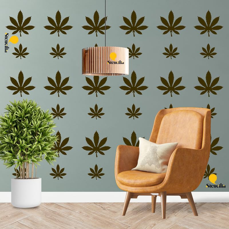 Weed Leaf Stencil – Reusable Cannabis Leaf Design for Wall, Fabric & Art Projects