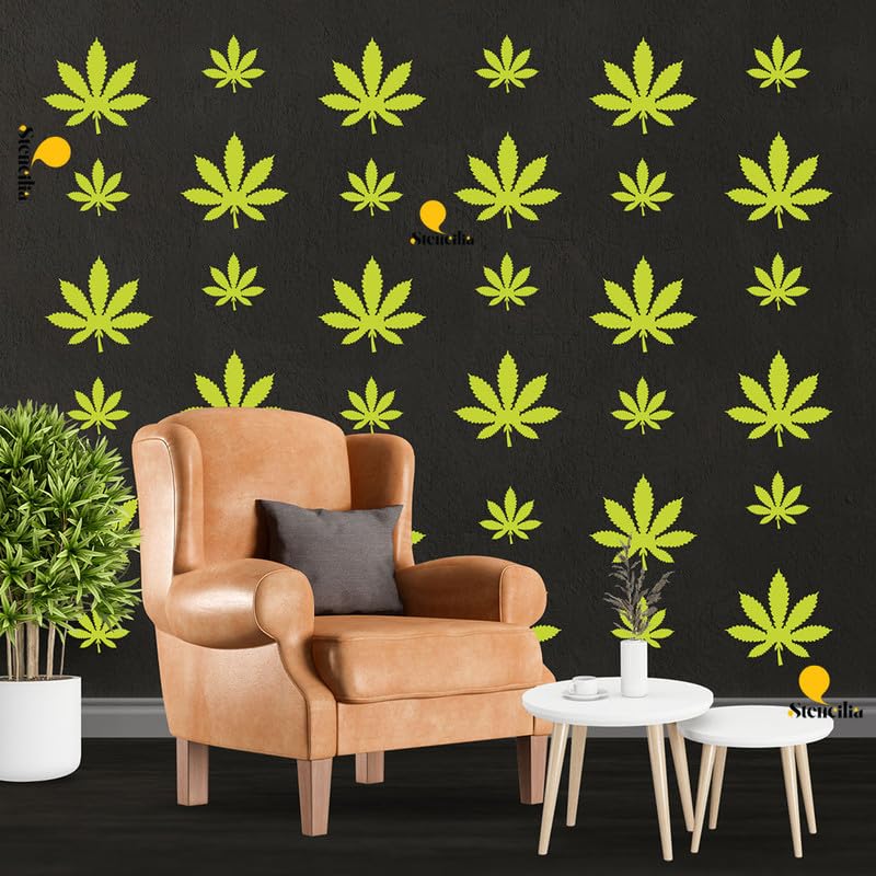Weed Leaf Stencil – Reusable Cannabis Leaf Design for Wall, Fabric & Art Projects