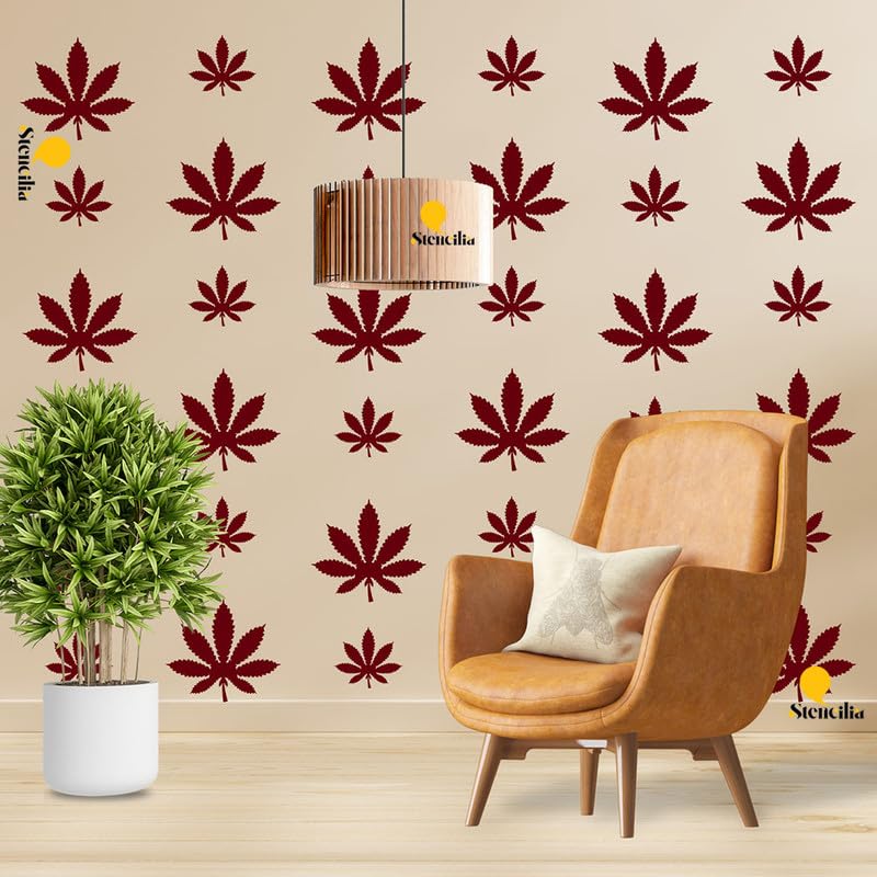 Weed Leaf Stencil – Reusable Cannabis Leaf Design for Wall, Fabric & Art Projects