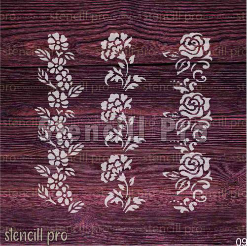 Flowers Border Reusable Stencil for DIY Home Decor - Stencil Arts