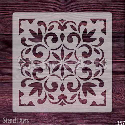 Central star bloom stencil for DIY wall and floor painting, Reusable floral medallion stencil for home and furniture décor, Elegant star bloom pattern stencil for crafts and artistic projects, Ornate medallion stencil for painting on wood, fabric, and walls, Mylar star bloom stencil for boho and geometric-inspired designs, Stencil Arts.