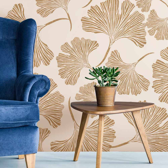 Ginkgo Leaf Stencil – Reusable Botanical Pattern for Wall, Fabric & DIY Crafts