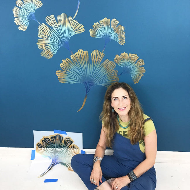 Ginkgo Leaf Stencil – Reusable Botanical Pattern for Wall, Fabric & DIY Crafts