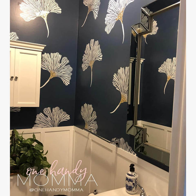 Ginkgo Leaf Stencil – Reusable Botanical Pattern for Wall, Fabric & DIY Crafts