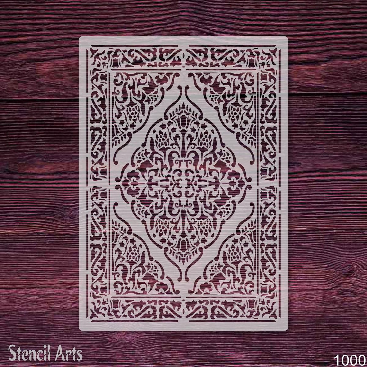 Persian Carpet Motif Stencil – Reusable Traditional Rug Pattern Template