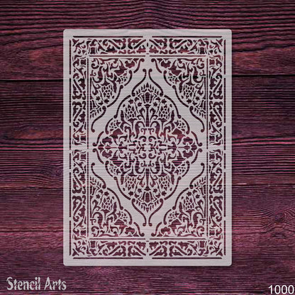 Persian Carpet Motif Stencil – Reusable Traditional Rug Pattern Template