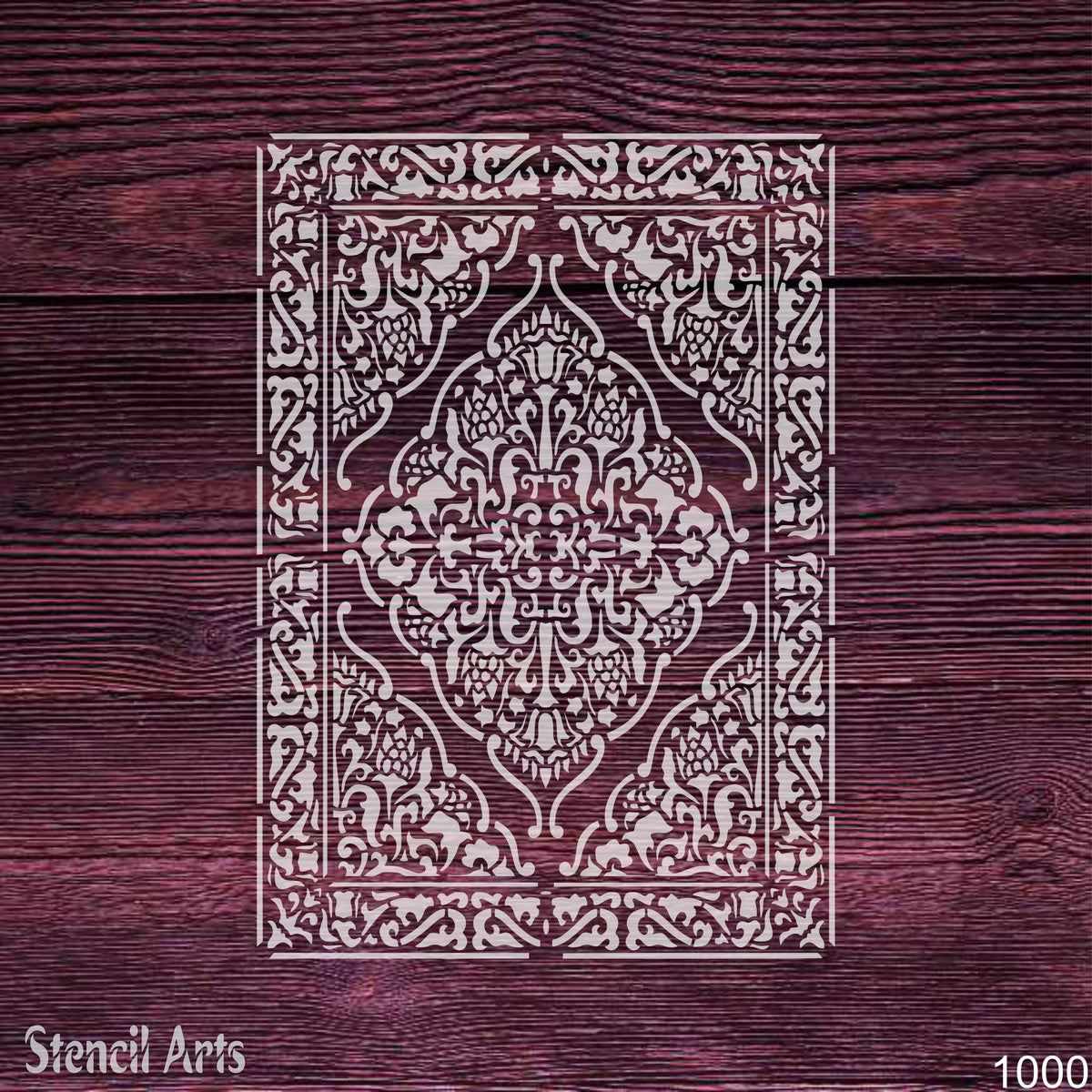 Persian Carpet Motif Stencil – Reusable Traditional Rug Pattern Template