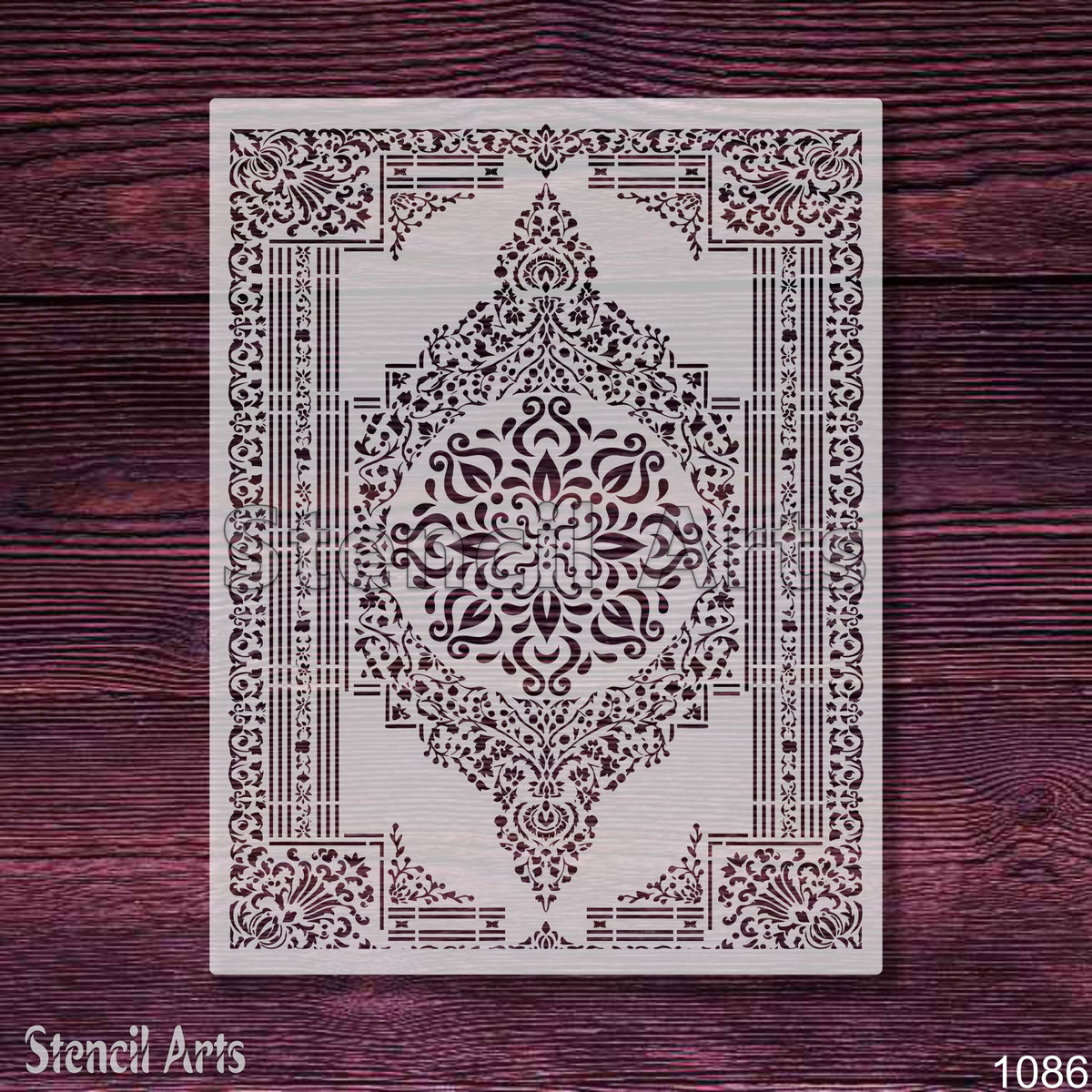 Grand Persian Rug Pattern Stencil – Reusable Large-Scale Rug Design for Carpet and Walls